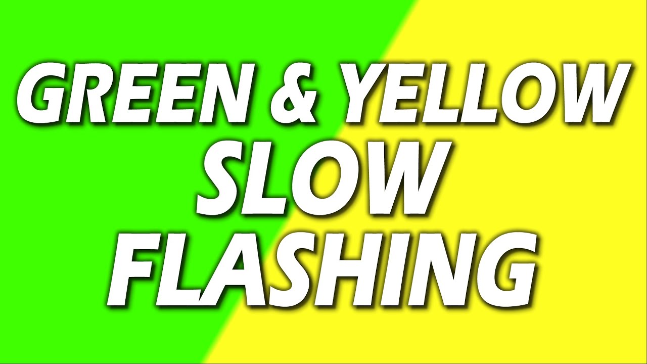 NEON GREEN & YELLOW SLOW Flashing colours LED Strobe Lights - Color Changing Screen - 3 Hours 60fps