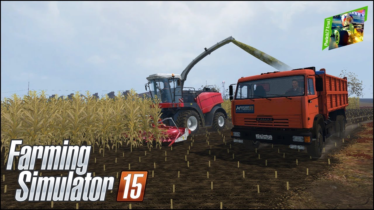 FS2015 - Один российский край - 146 - дом, уборка кукурузы на силос и спрос на ячмень