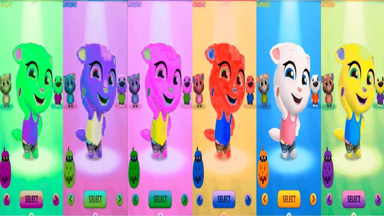 Colors Reaction Talking Tom Gold Run Halloween 2024 Candy Side world Talking Angela Gameplay