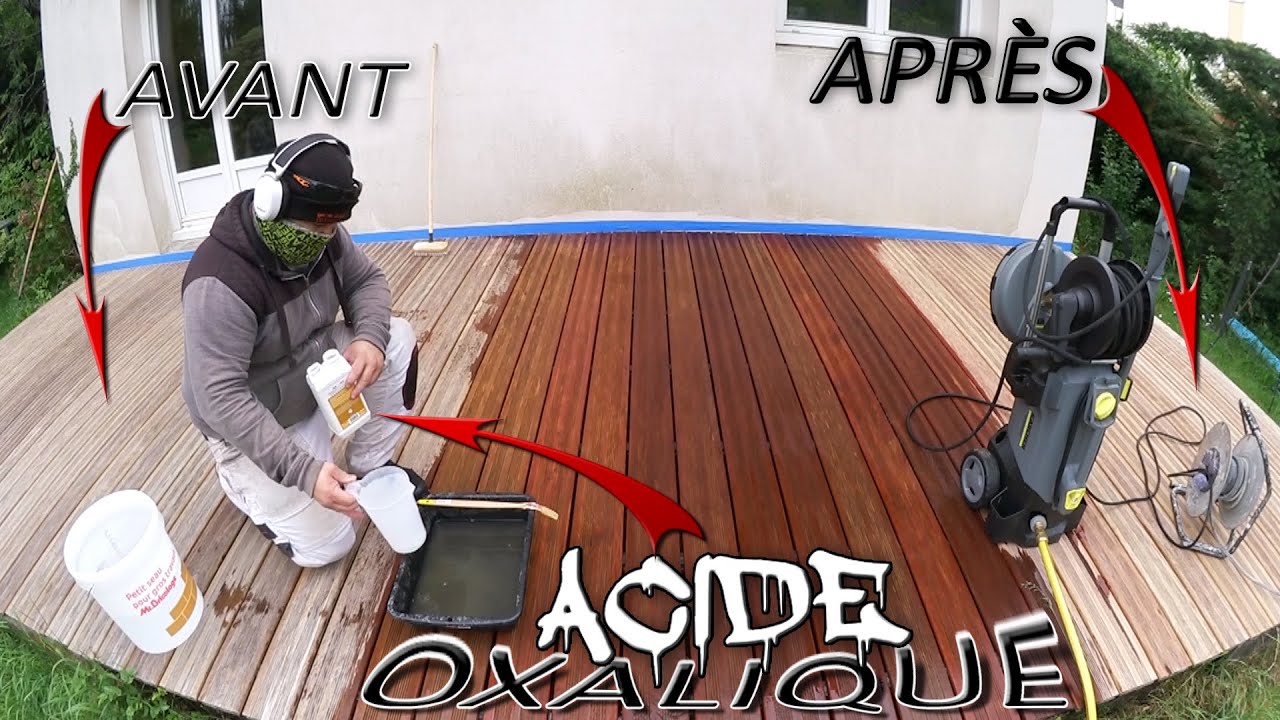 3/4 ⏩ ACIDE OXALYQUE pour rénover et traiter une terrasse bois