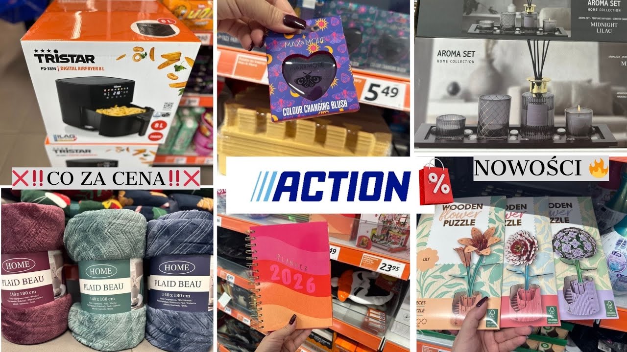📍ACTION  / PROMOCJE 8-14.10 💥 KOCE TO HIT / TANI PLENER 2026, DYWANY, KWIATY, ETAŻERKA, KOSMETYKI 