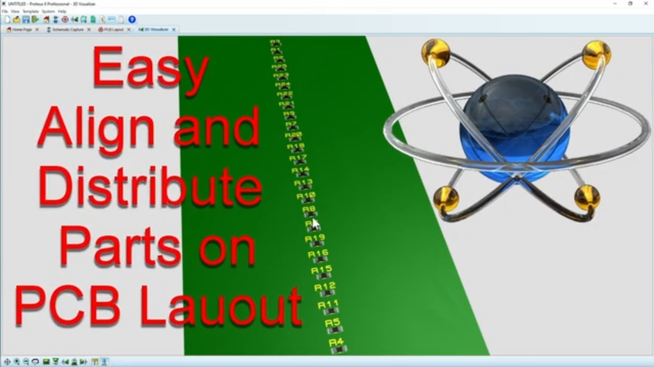 Aligning and Distributing PCB Parts in Proteus - A Guide