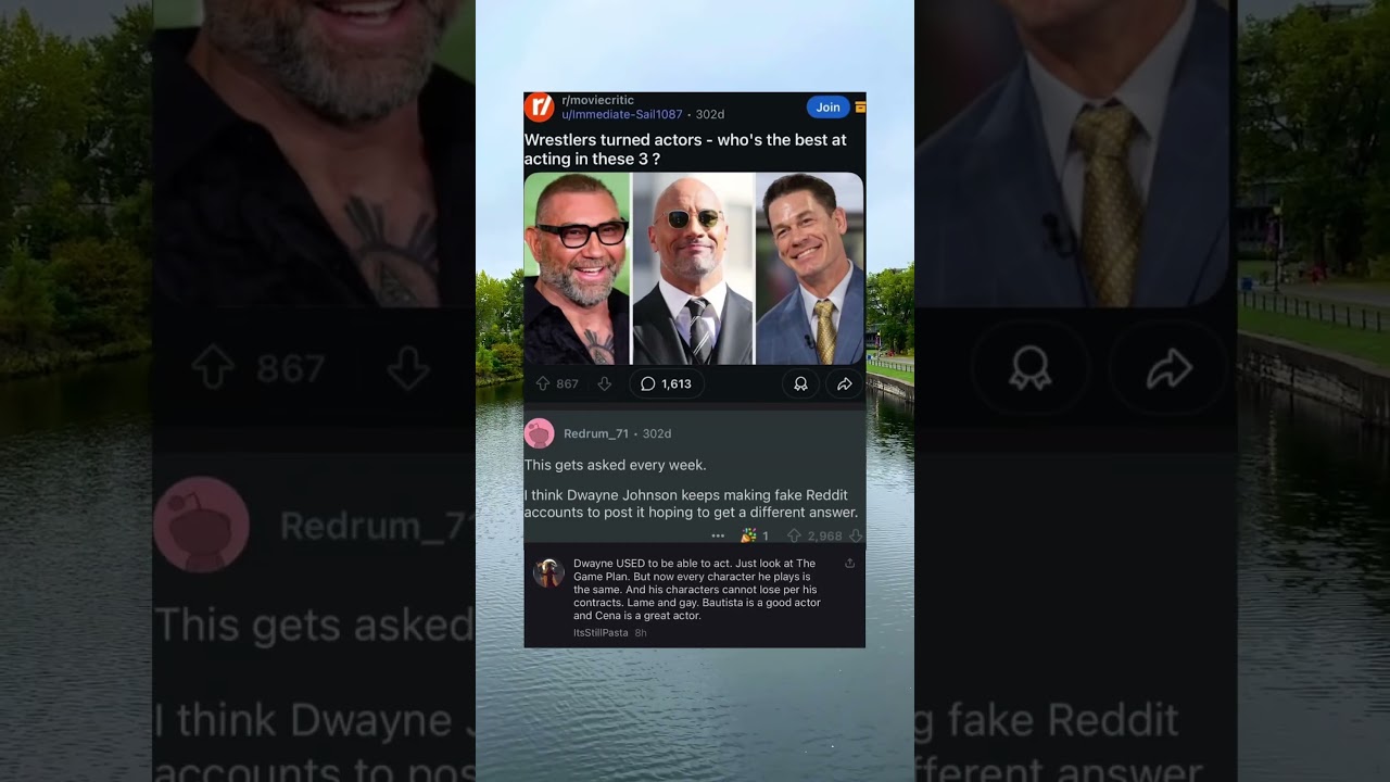 Cena, Rock, or Bautista&mdash;Reddit Can&rsquo;t Decide! #Shorts #Viral #Movies #Debate