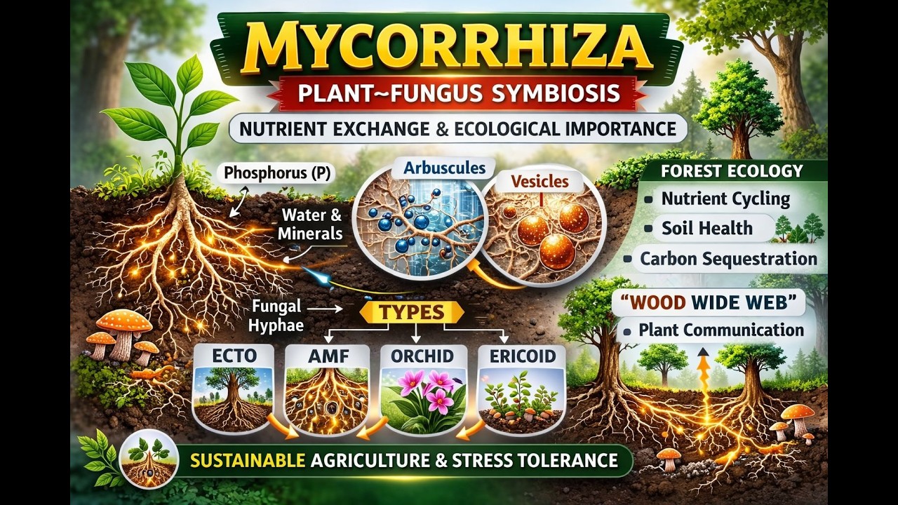 Mycorrhiza: Introduction, History, Types, Structural Organization, Ecological Significance.