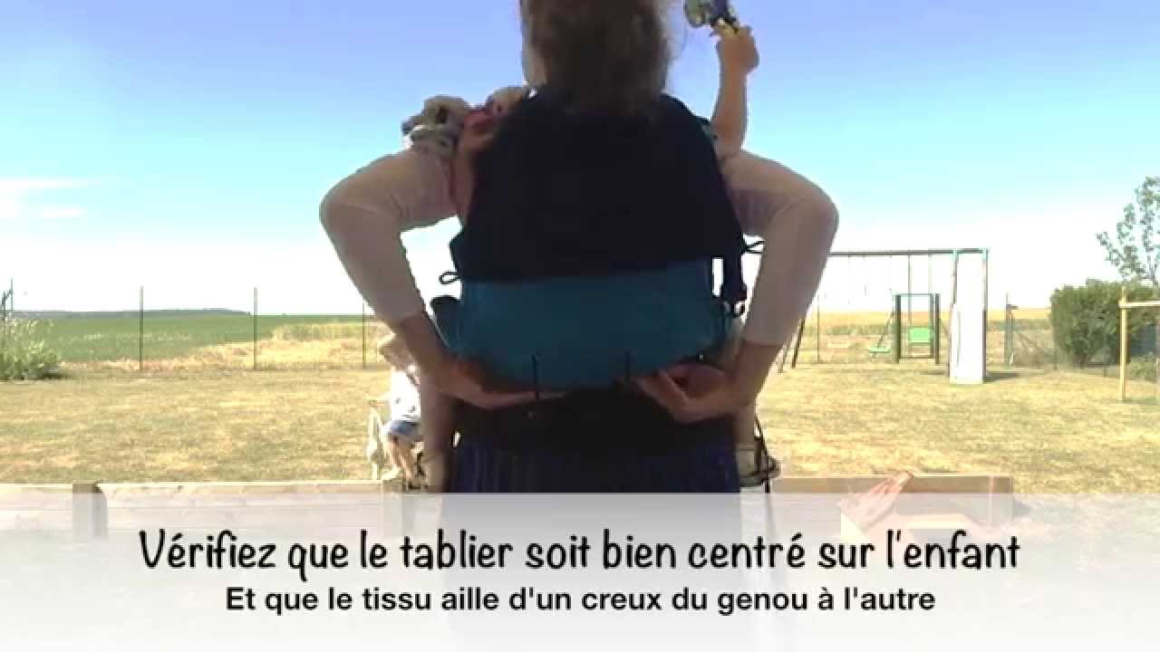 Installation dos d'un bambin en préformé (buzzidil) - passage hanche sécurisé