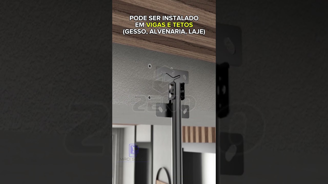 INSTALAÇÃO SUPORTE de Teto 32 a 70 Polegadas Universal Aço para TV  Tutorial Maci Shop Como instalar