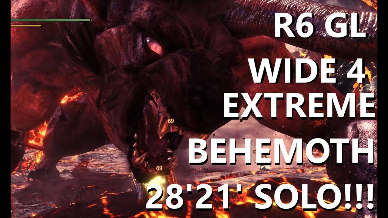 Extreme Behemoth Gunlance SOLO. Tactics Explained. With R6 WIDE 4 and GUARD BUILD  28'21''.