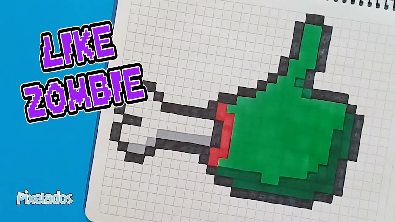 COMO DIBUJAR UNA MANO DE ZOMBIE PIXEL ART - PIXELADOS
