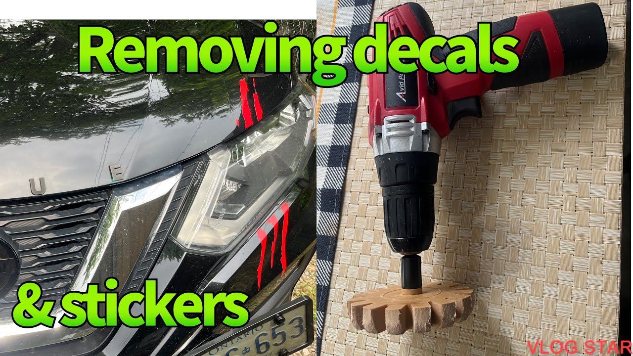 Removing stickers//decals from my car using the decal removing tool 