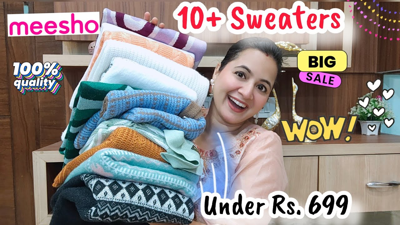 Meesho Winterwear Haul 💕 | Under Rs. 699 Sweaters & Cardigans | Neema's Corner 