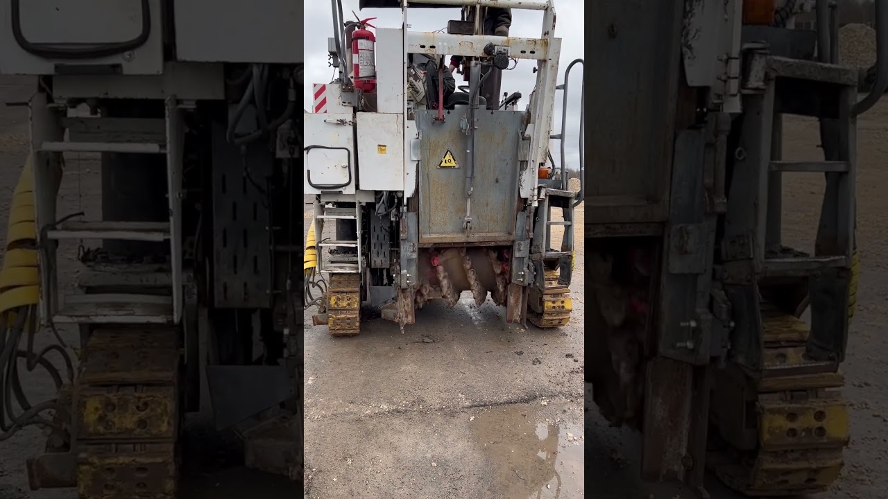 At 2400 RPM the drum rips the asphalt into pieces
