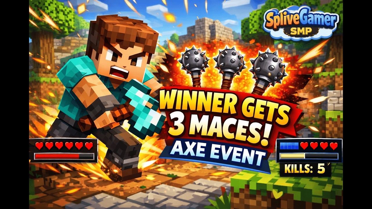 🔥 Minecraft Axe PvP Event – Winner Gets 3 Maces! Splivegamer SMP#shots #minecraft