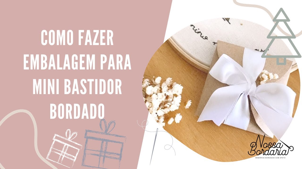 Embalagem de papel kraft para mini bastidor bordado
