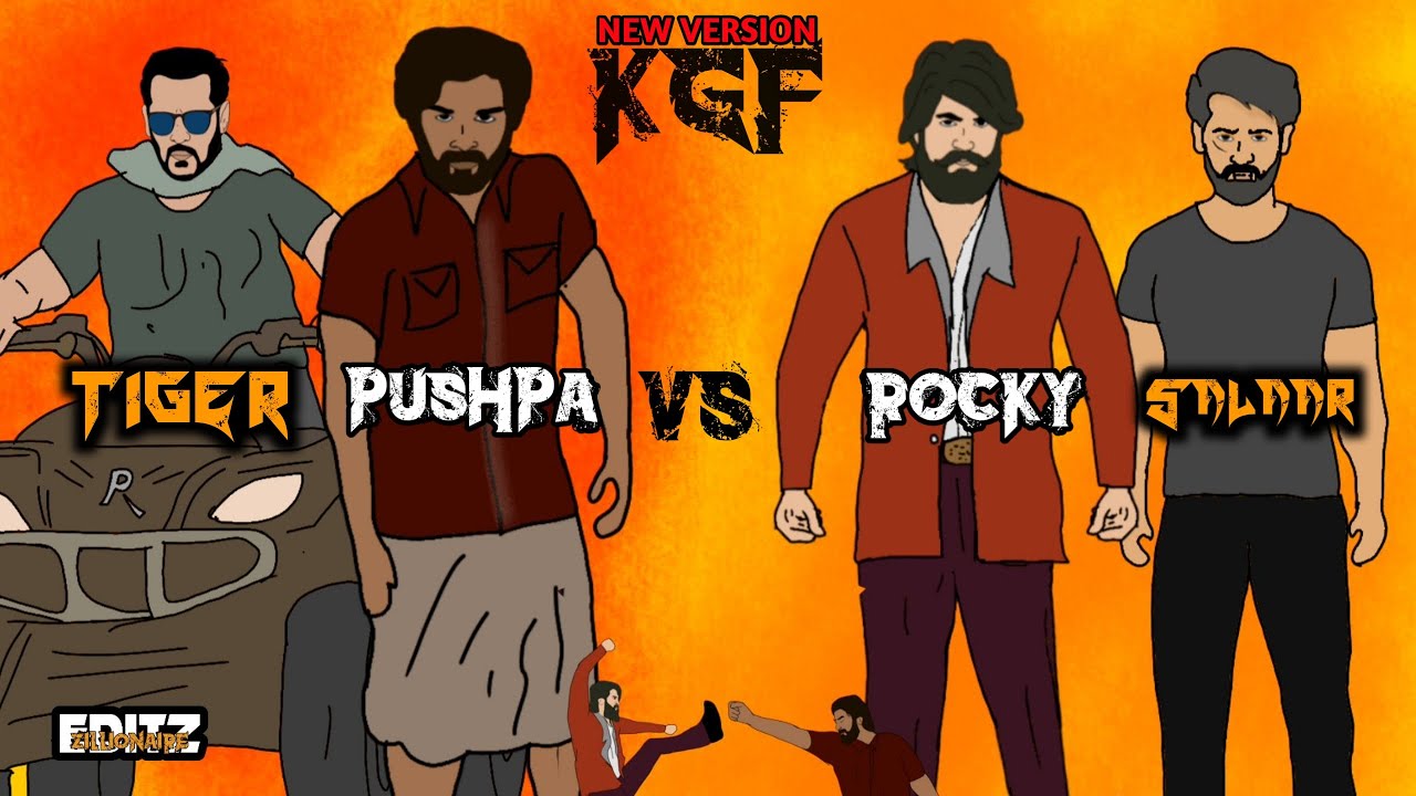PUSHPA vs ROCKY vs SALAAR 2D Animated video (part-03)| Iconstar alluarjun vs Rockingstar Yash WARRRR