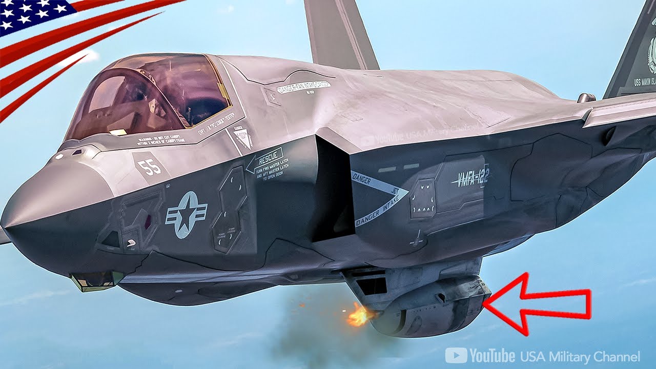 F-35B with Gatling Gun Pod in Action