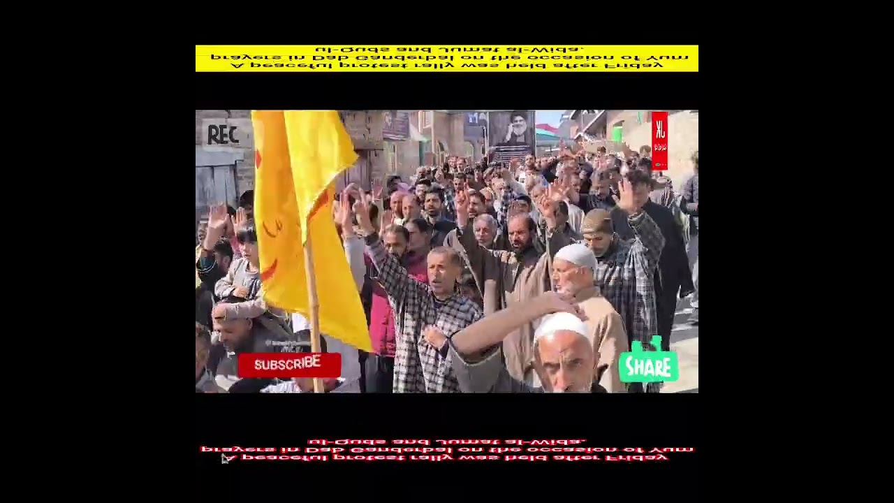 Peaceful protest rally was held after Friday prayers in Dab Ganderbal on the occasion of Yum ul-Quds