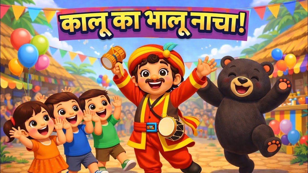 🎵 Kalu Madari Aaya | कालू मदारी आया | Fun Hindi Nursery Rhyme for Kids 🎶 | Fun Hindi Rhymes 