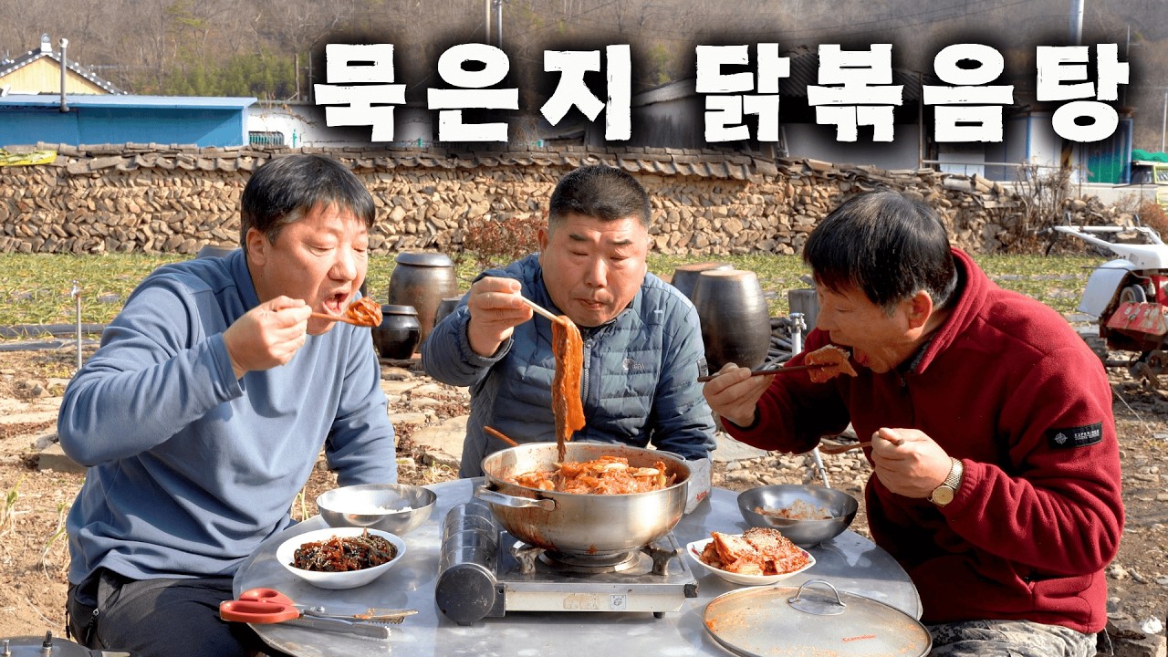 [시골먹방] 깊은 맛의 묵은지와 부드러운 닭고기가 만나 감칠맛 폭발! 묵은지 닭볶음탕 먹방 [Braised Spicy Chicken and ripe Kimchi] MUKBANG