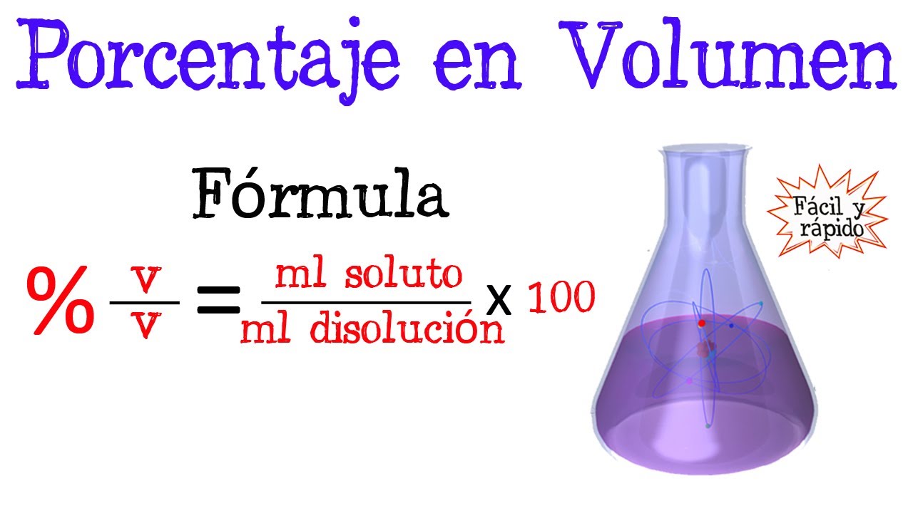 💥Calcular porcentaje en Volumen v/v de una disolución⚗️ [Fácil y Rápido] | QUÍMICA |