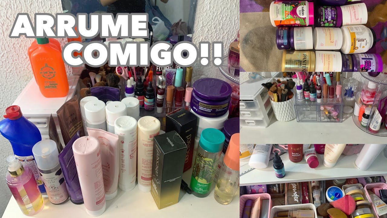 Arrumando a penteadeira comigo | organização + produtos de autocuidado!✨🤍