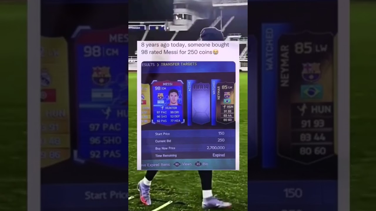 98 rated Messi for 250 Coins 😂😭 #fifa #fifa22 #messi #lionelmessi #football #shorts