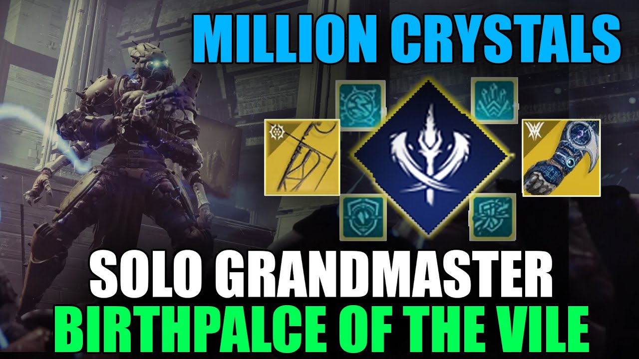 Verglas Curve Million Crystals Build- Solo Gm Birthplace of the Vile-Stasis Warlock [Destiny2]