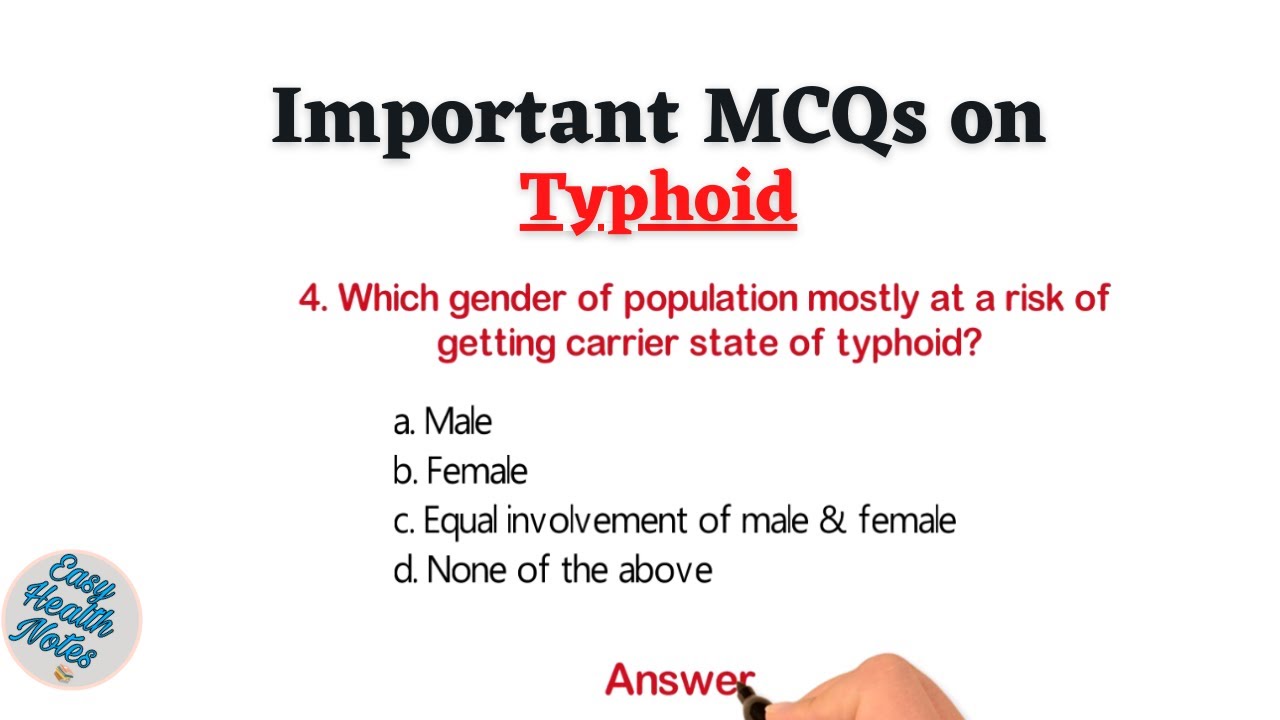 Top 10 Important Multiple Choice Questions (MCQs) on Typhoid