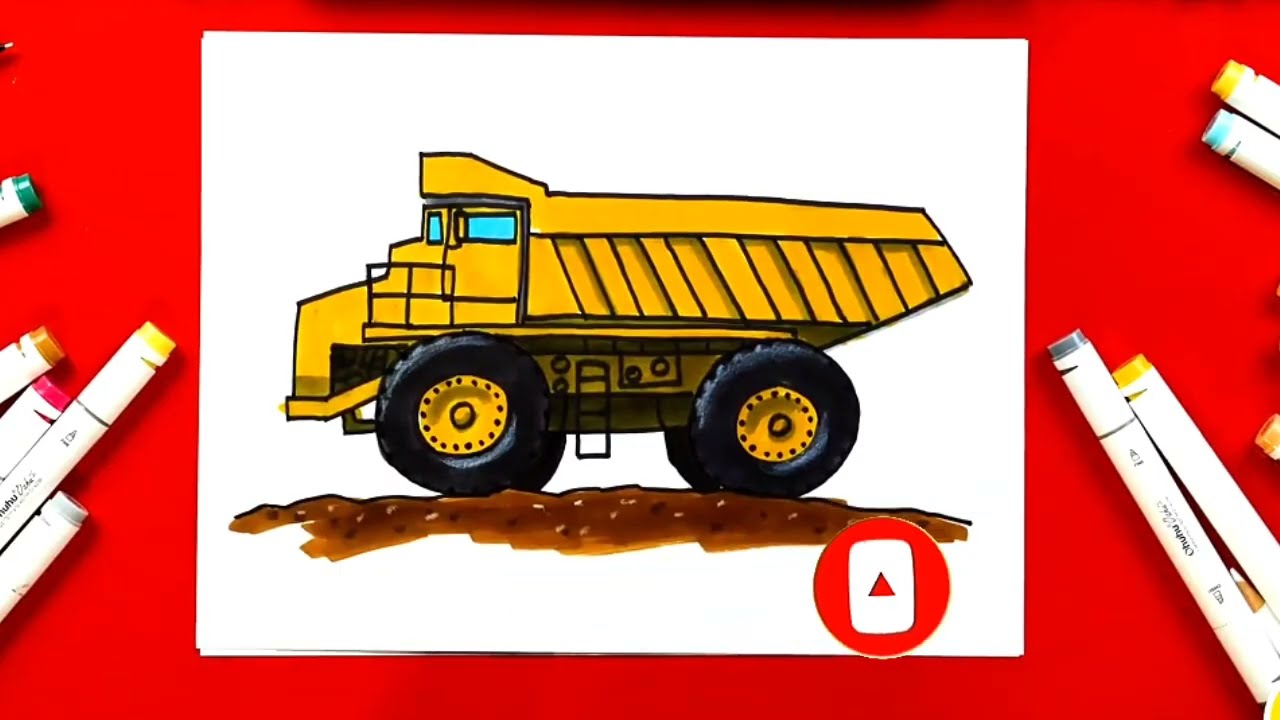 How To Draw A Cool Dump Truck with Color