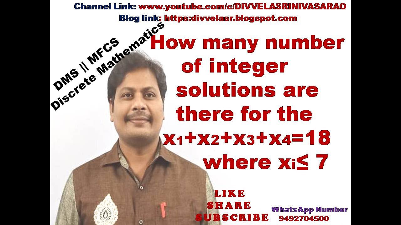 Find the number of non negative integral solutions for the equation || Permutations and Combinations