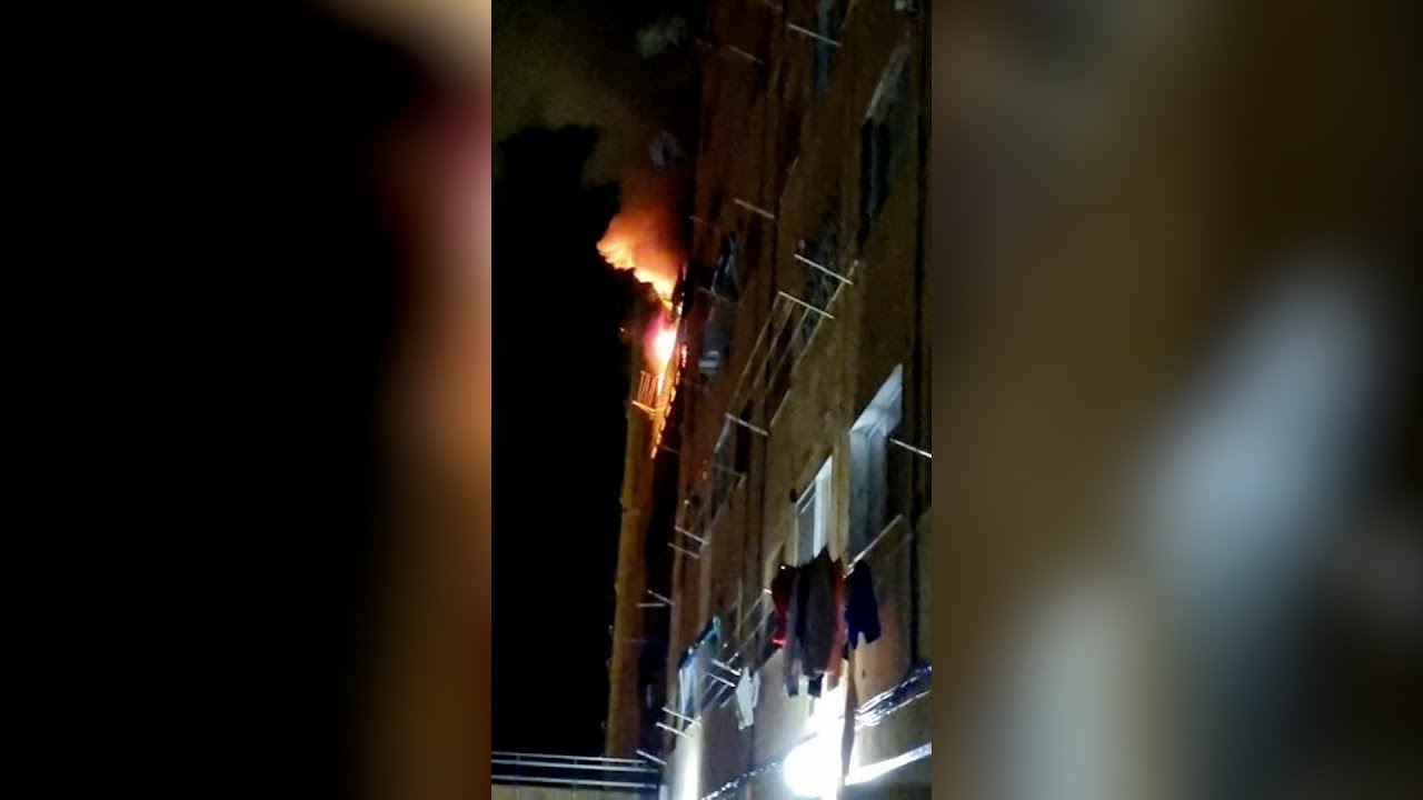 Momento del incendio de Malgrat de Mar (Barcelona) captado por los vecinos