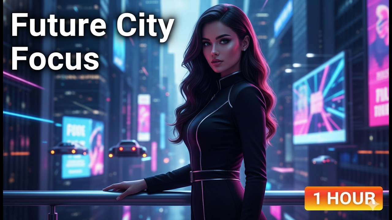 Neon Future City 2077 🌃 Ambient Sci-Fi Soundscape for Deep Focus (1 HOUR)