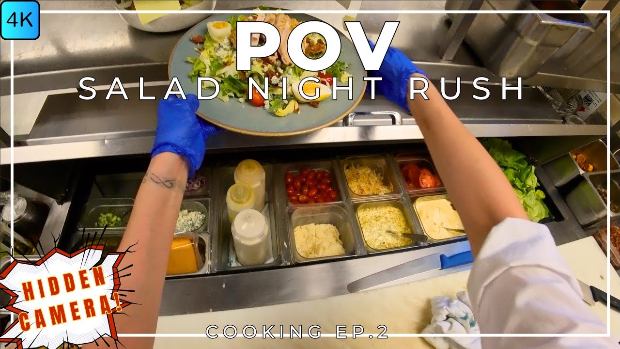 POV: LINE COOK in a SALAD STATION | Busy Restaurant in Canada | Nam Nam the Clumsy Chef