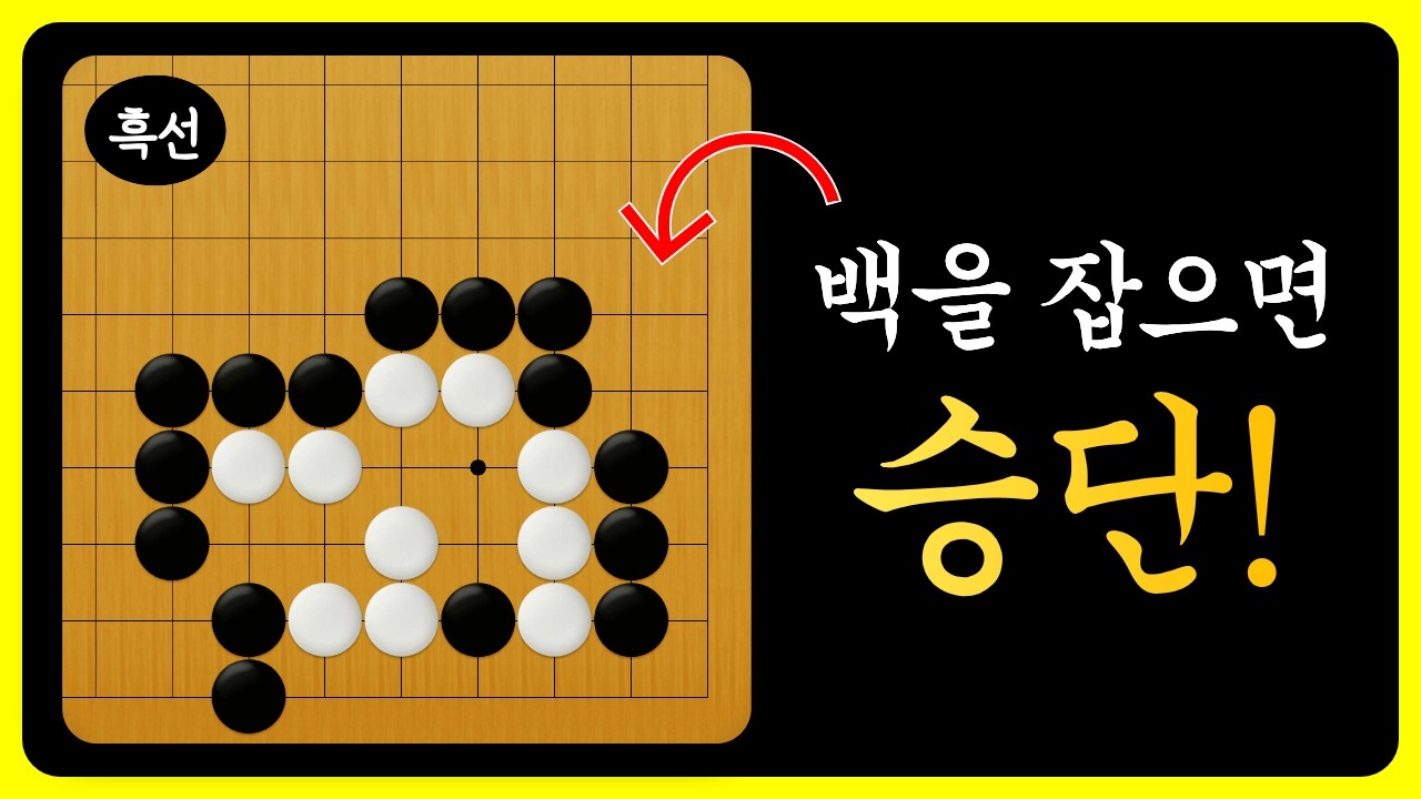 중급사활 - 백을 제압하는 단 하나의 묘수! (백을 잡아보세요)
