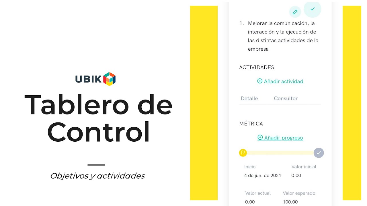 Tablero de control de objetivos y actividades