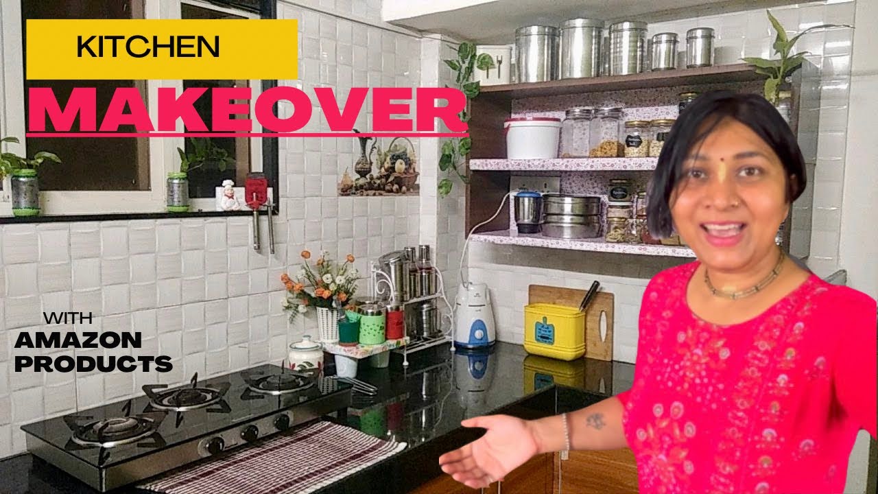Semi non modular kitchen organisation Amazon Products | kitchen makeover on a budget