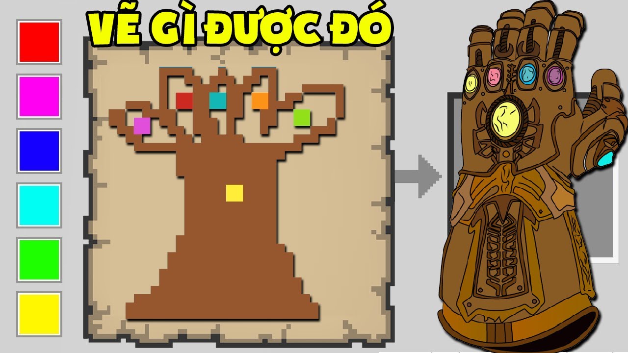 Minecraft Nhưng Noob Vẽ Được Găng Tay Vô Cực