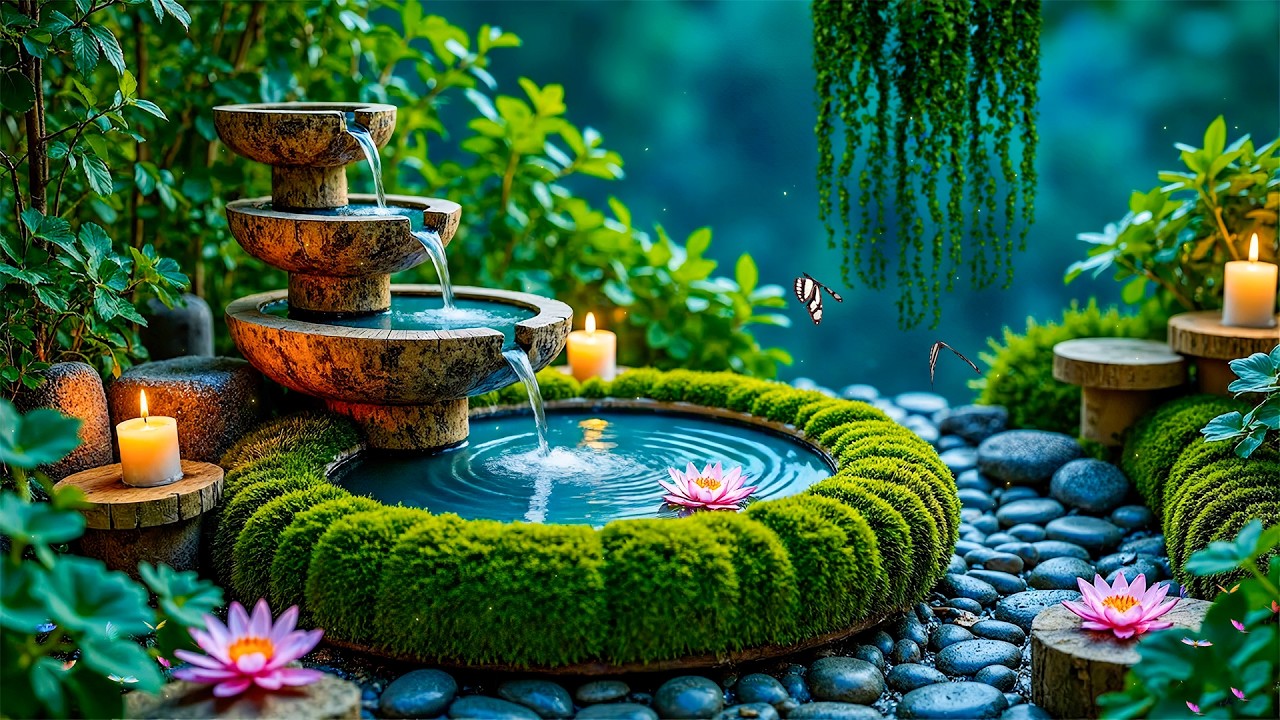 Relaxing Spa Music Relieves Stress & Anxiety 🌿 Bamboo Water Sounds + Healing Piano, Deep Sleep 😴