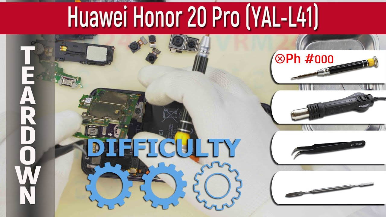 Как разобрать 📱 Huawei Honor 20 Pro YAL-L41 Разборка и ремонт