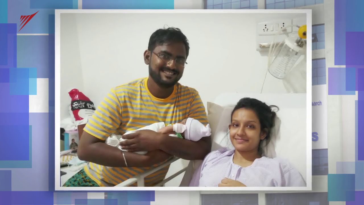 Patient expresses her joy and happiness on delivering her first child.