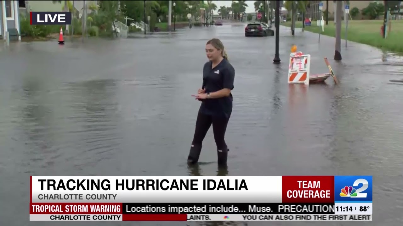 Streets flooding in Punta Gorda after Hurricane Idalia