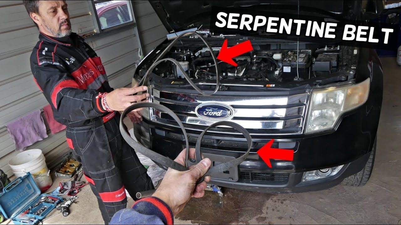 FORD EDGE SERPENTINE BELT REPLACEMENT REMOVAL. LINCOLN MKX