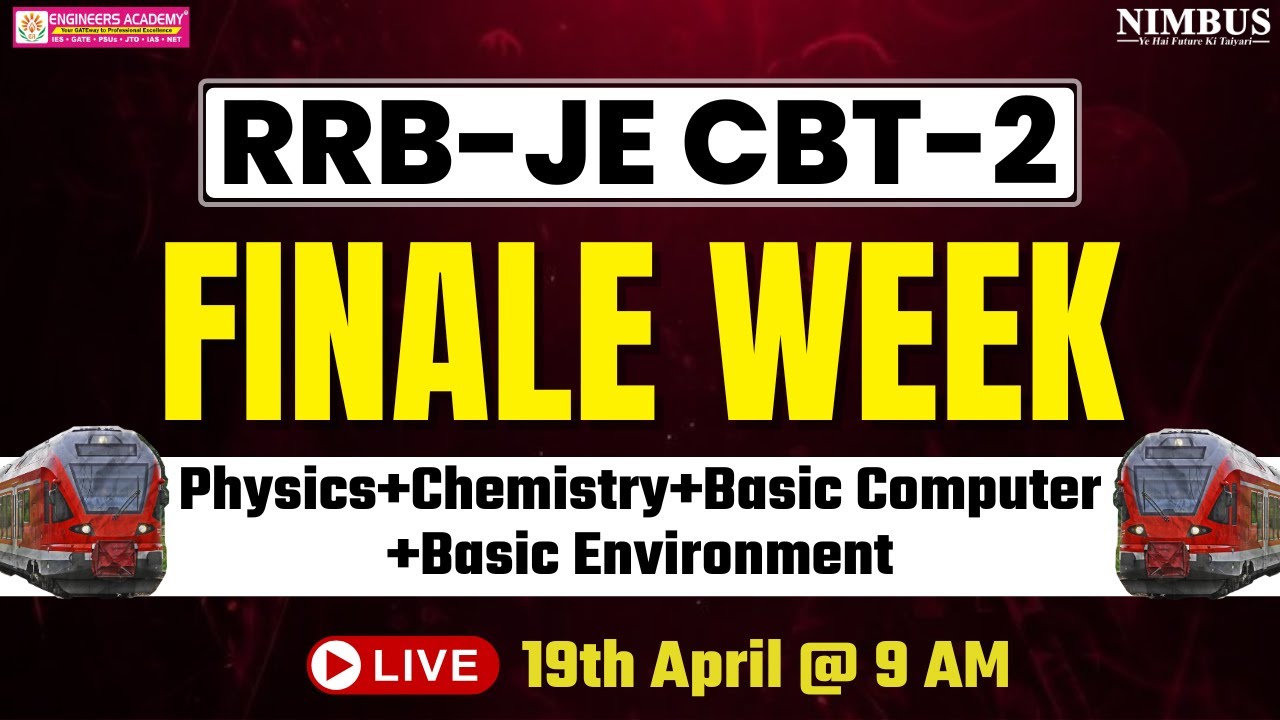 RRB JE CBT 2 Non Tech Complete Syllabus Revision 🔥 Non Tech Marathon Session For RRB JE CBT 2 Exam