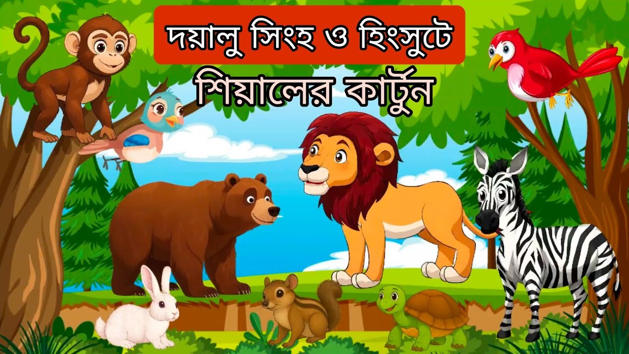 দয়ালু সিংহ ও হিংসুটে শিয়ালের কার্টুন 🦁🦊 | Duyalo Lion o Siyalar Cartoon Video 
