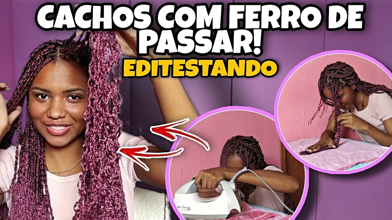 CACHOS NAS TRANÇAS COM FERRO DE PASSAR! TRANÇA MIOJINHO