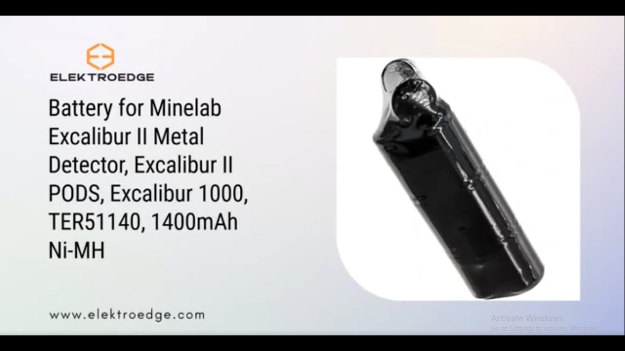 Battery for Minelab Excalibur II Metal Detector, Excalibur II PODS, Excalibur 1000, 1400mAh Ni-MH