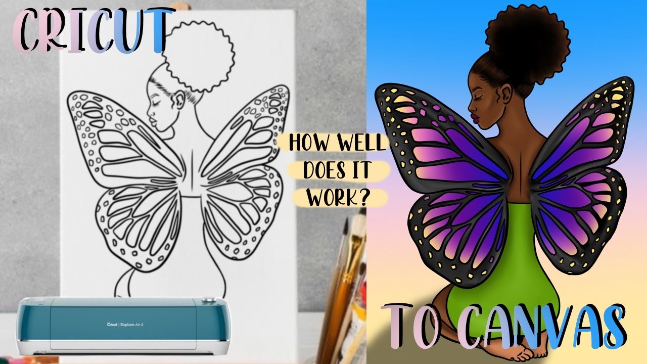 How to Make a Canvas Sip and Paint Party Canvas diy with Cricut and HTV Vinyl Craft Art Kit