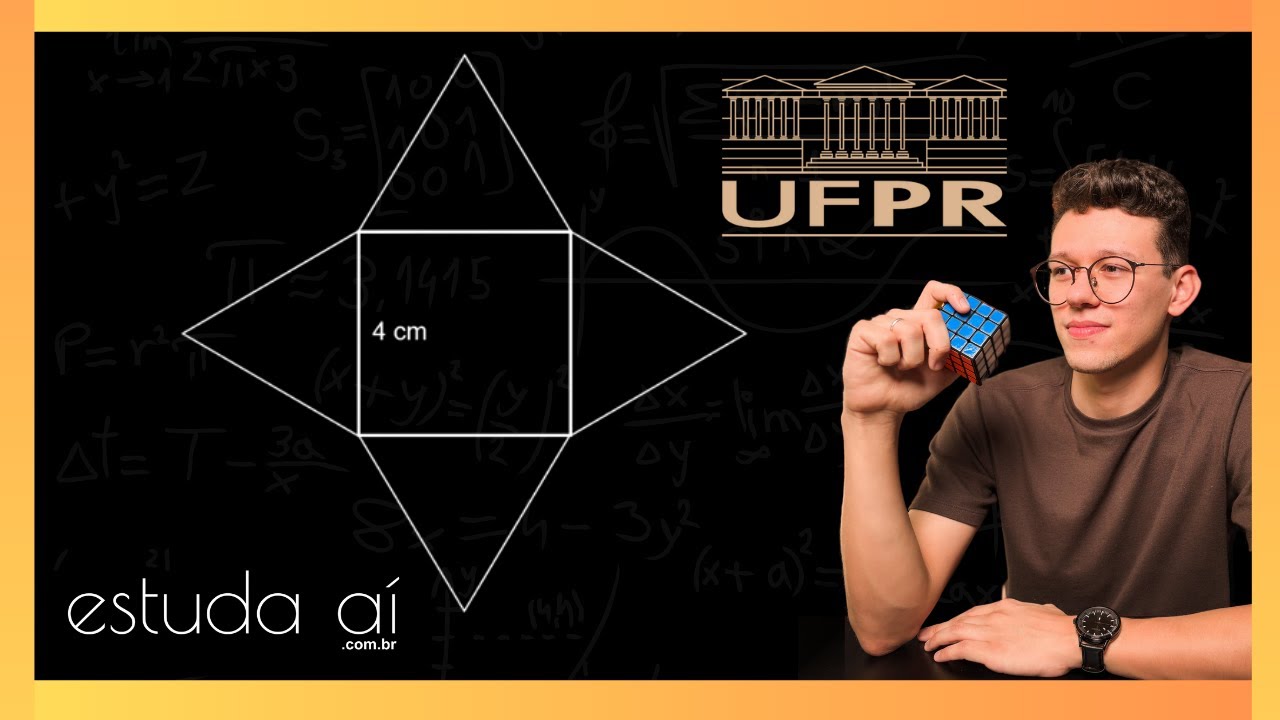 (UFPR 2016) Temos, abaixo, a planificação de uma pirâmide de base quadrada...