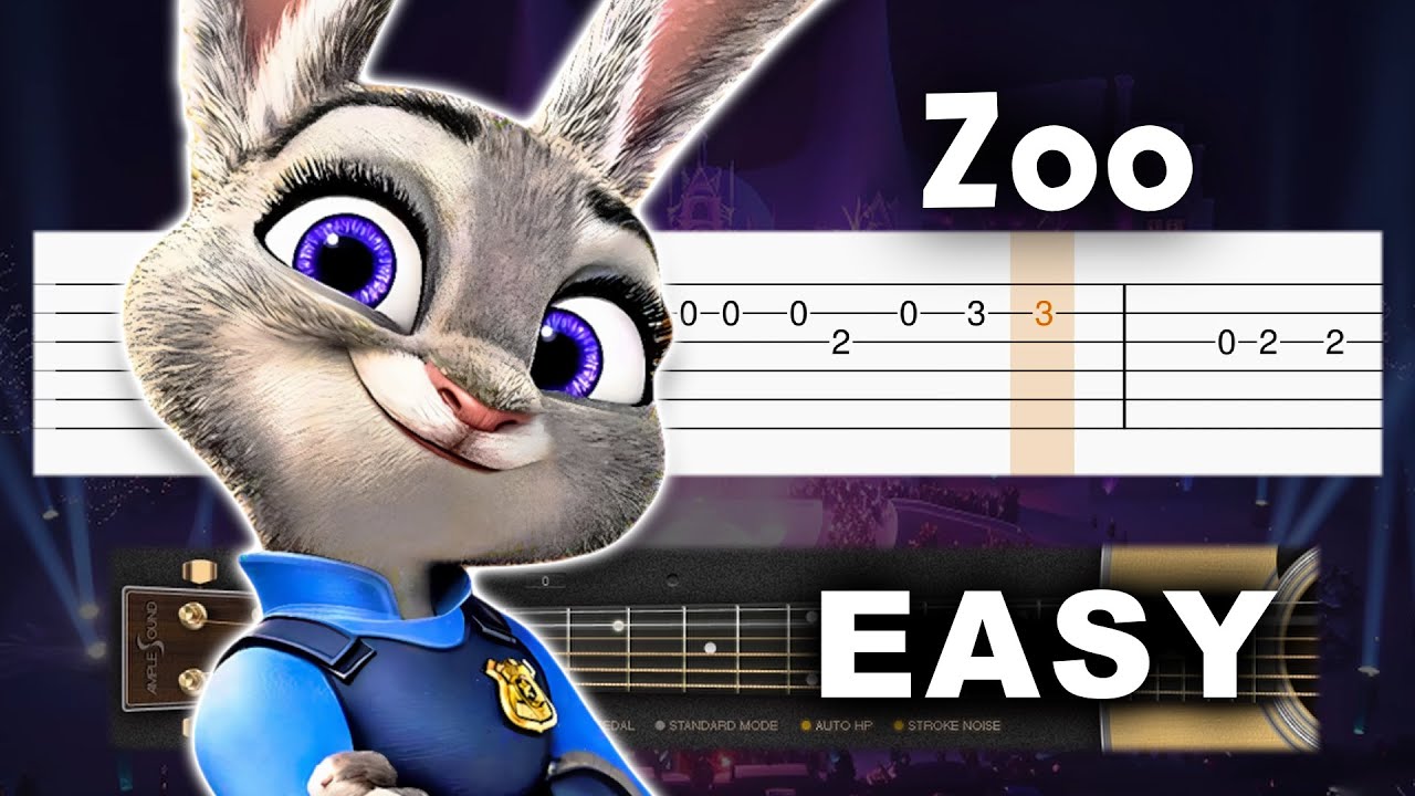 Zootopia 2 - Zoo (Shakira) - EASY Guitar tutorial (TABS)