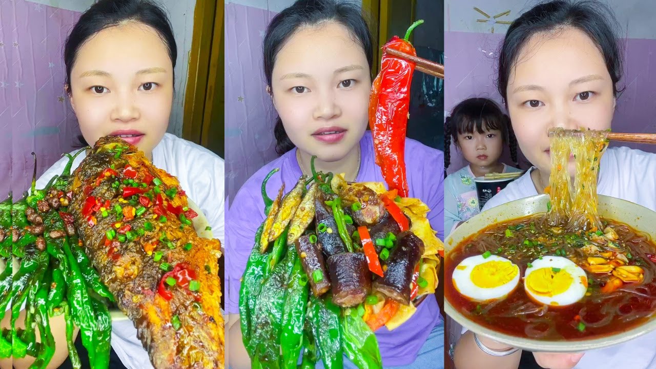 Let's Eat With Jin: Rural Home Cooking Eating Braised Fish, Stir-Fried And Hot And Sour Noodle |Ep01