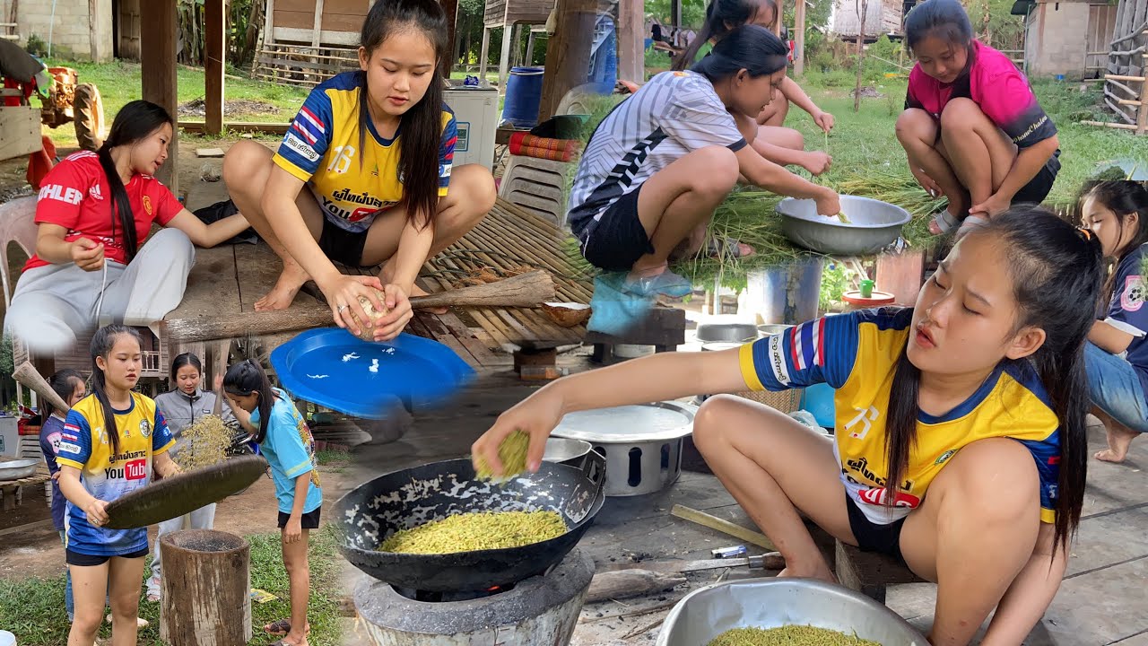 ทำข้าวเหม่ากับสาวๆ ‼️🇹🇭🇱🇦